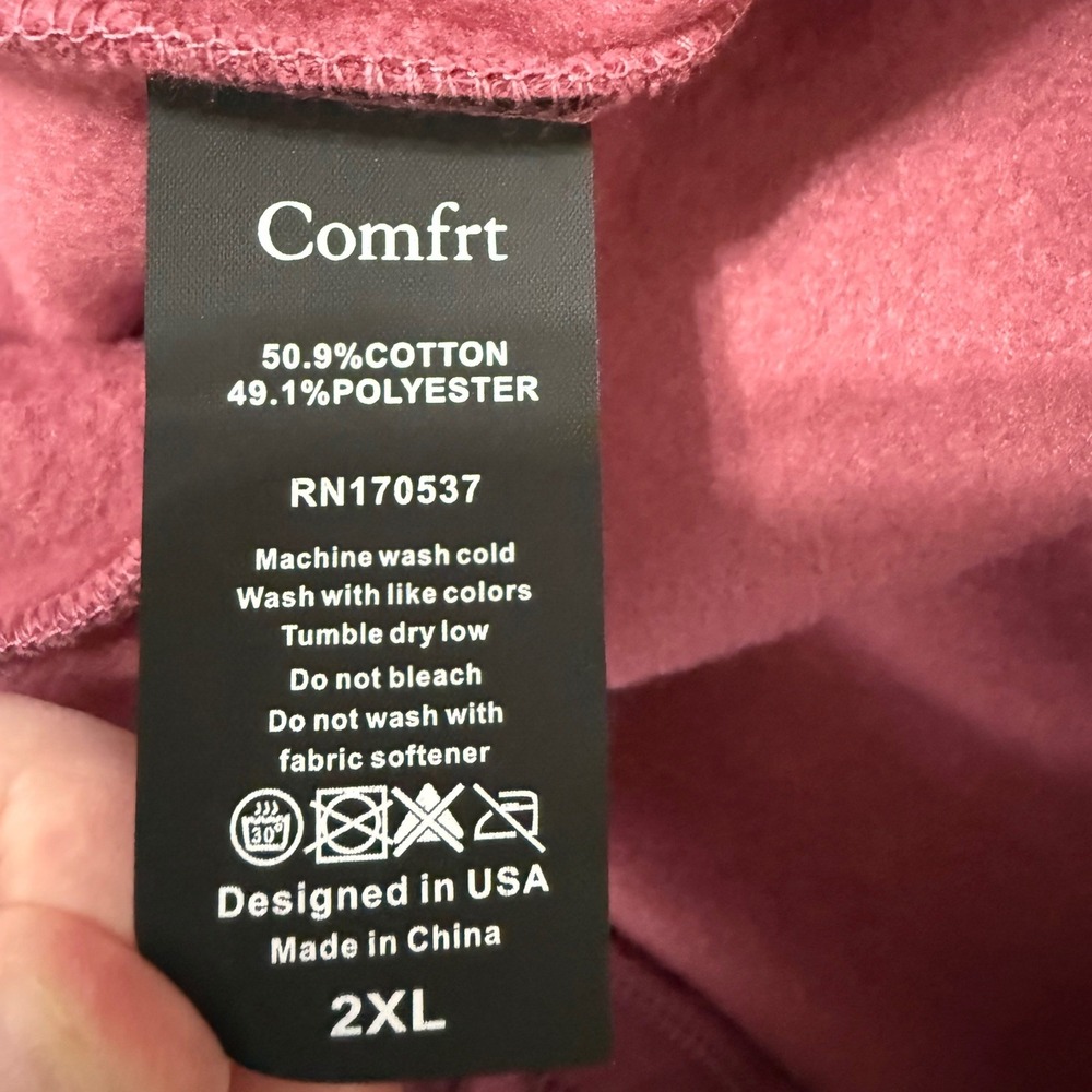 Comfrt Womens 2XL DND Travel Sweatpants Cotton Berry Pink Joggers‎ KCO-250217 - Picture 9 of 13